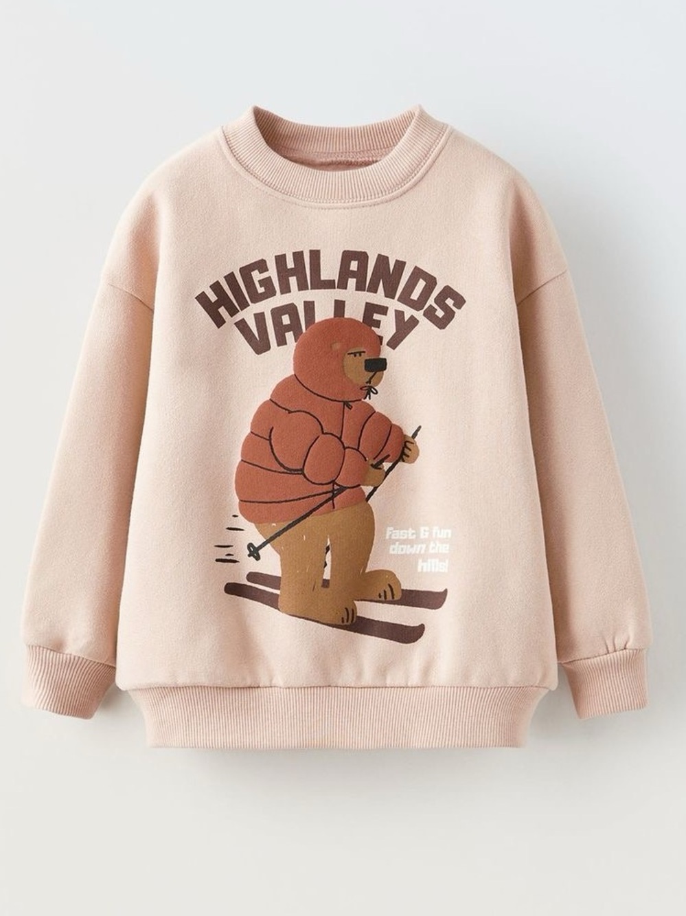 Zara Baby Kids Bear Ski Graphic Sweatshirt size 18-24 months
